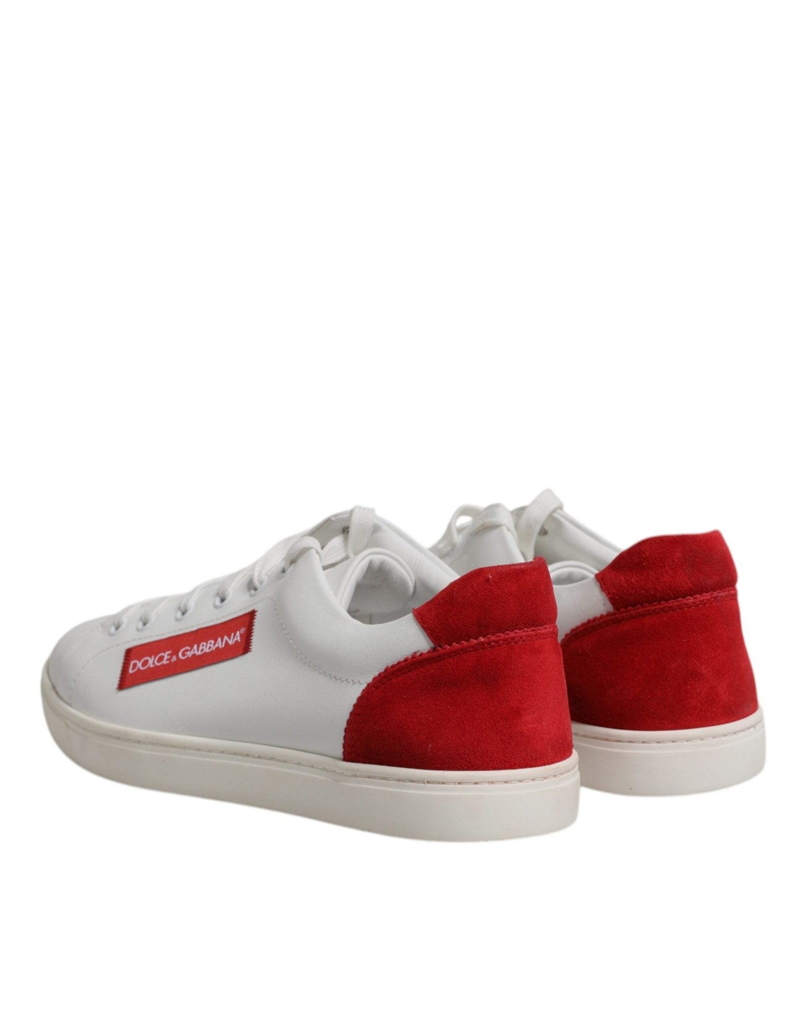 Dolce & Gabbana White Suede Leather Low Top Sneakers Shoes - RIMODA