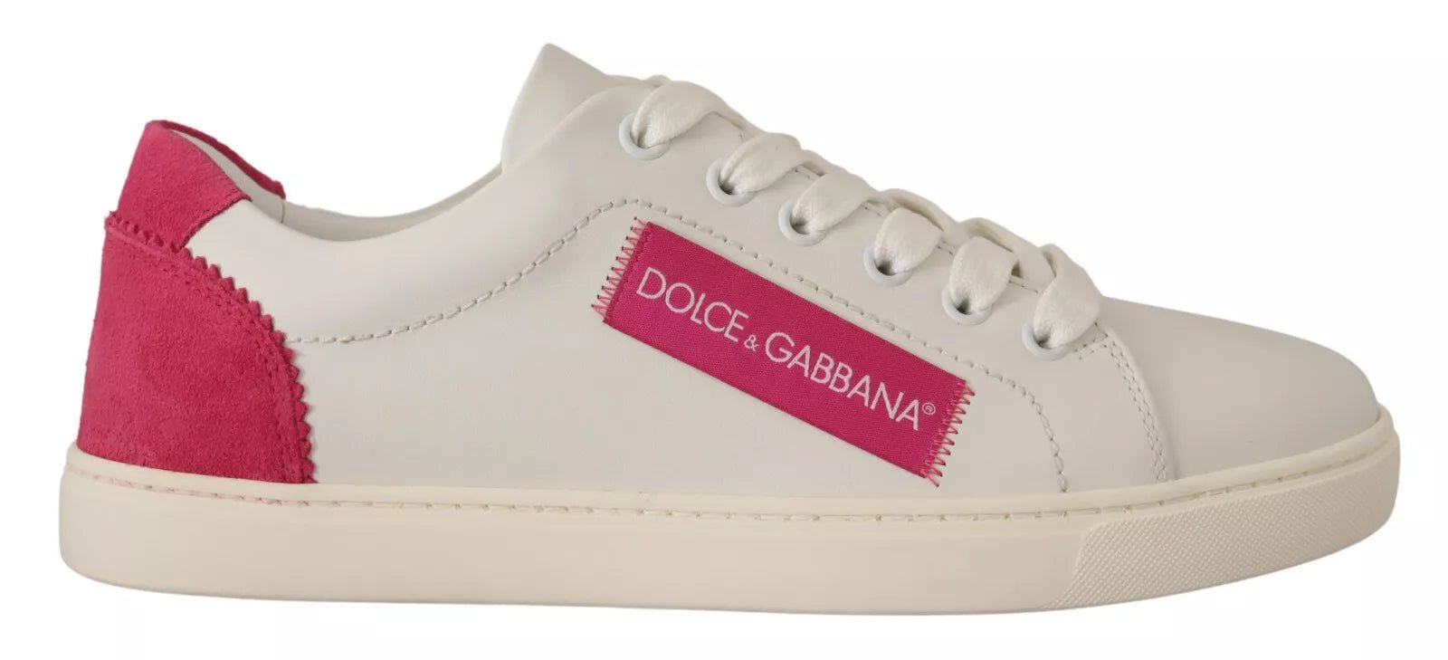 Dolce & Gabbana White Suede Leather Low Top Sneakers Shoes - RIMODA