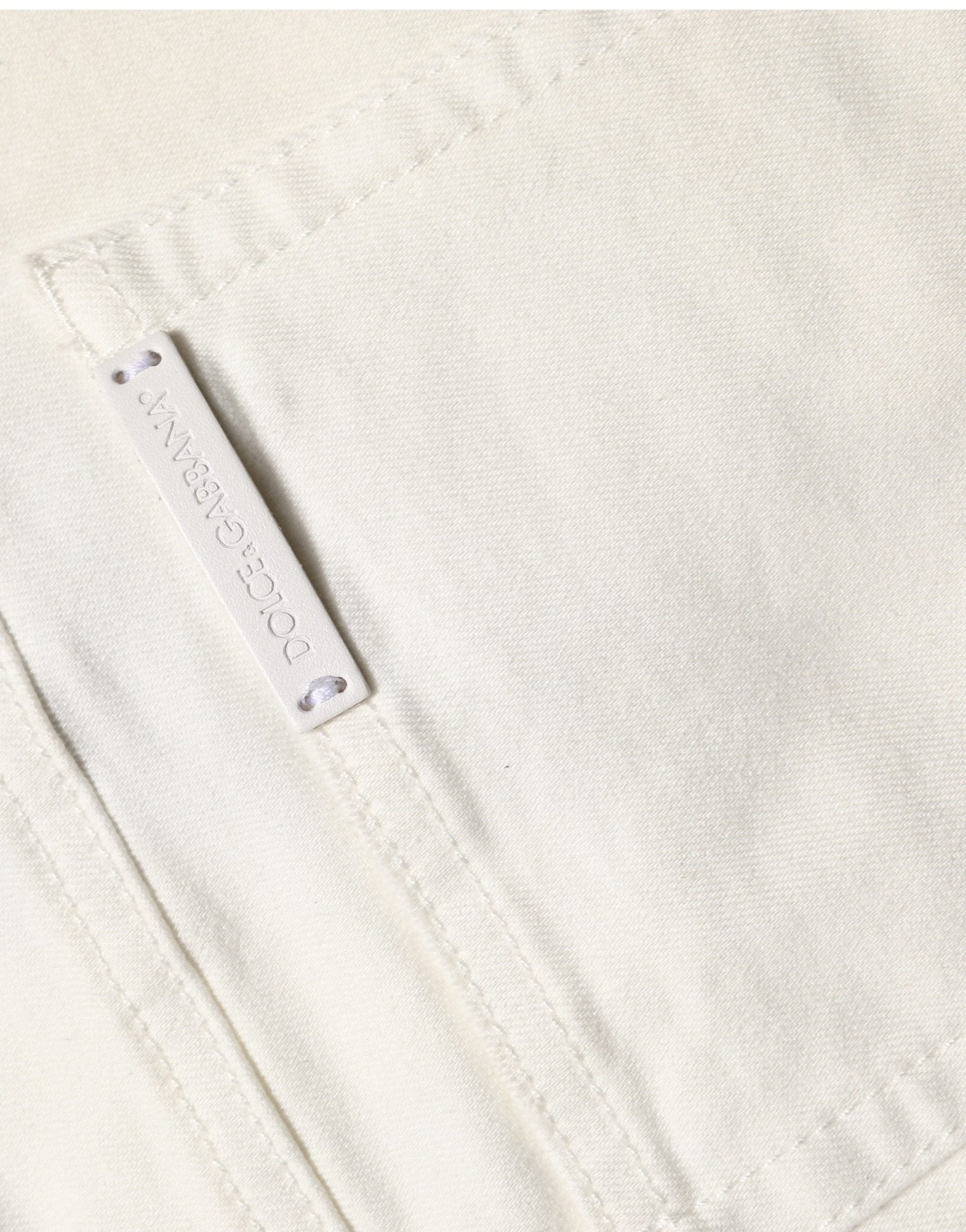 Dolce & Gabbana White Tattered Skinny Cotton Denim Jeans - RIMODA