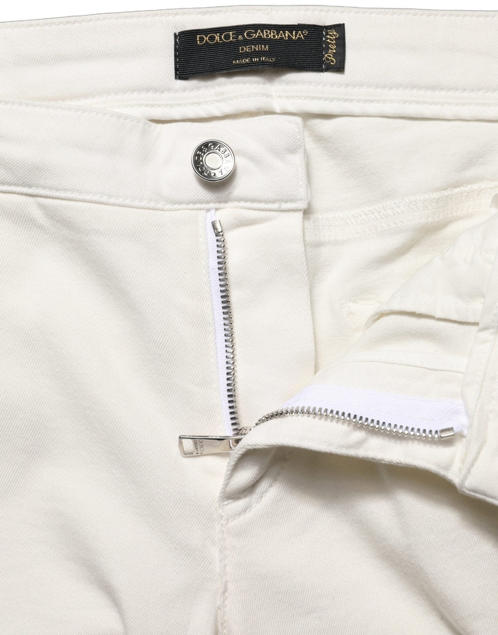 Dolce & Gabbana White Tattered Skinny Cotton Denim Jeans - RIMODA