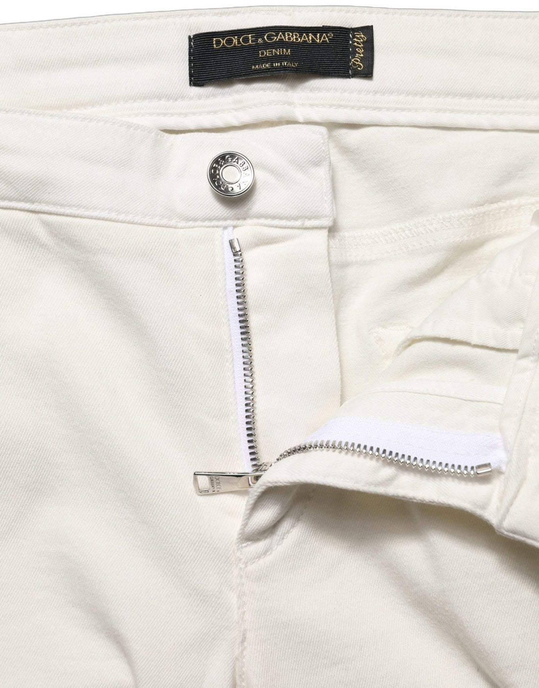 Dolce & Gabbana White Tattered Skinny Cotton Denim Jeans - RIMODA