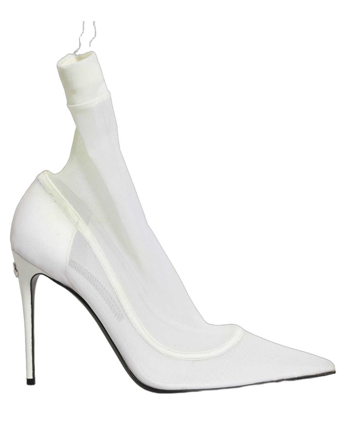 Dolce & Gabbana White Tulle Stretch Mesh Sock Boots Shoes - RIMODA