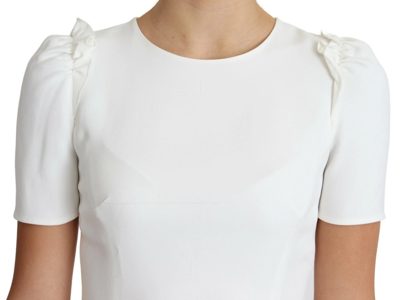 Dolce & Gabbana White Viscose Acetate Short Sleeve Blouse Top - RIMODA