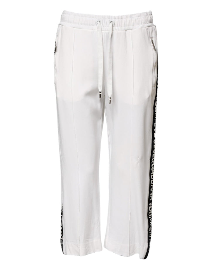 Dolce & Gabbana White Viscose Jogger Sweatpants Pants - RIMODA