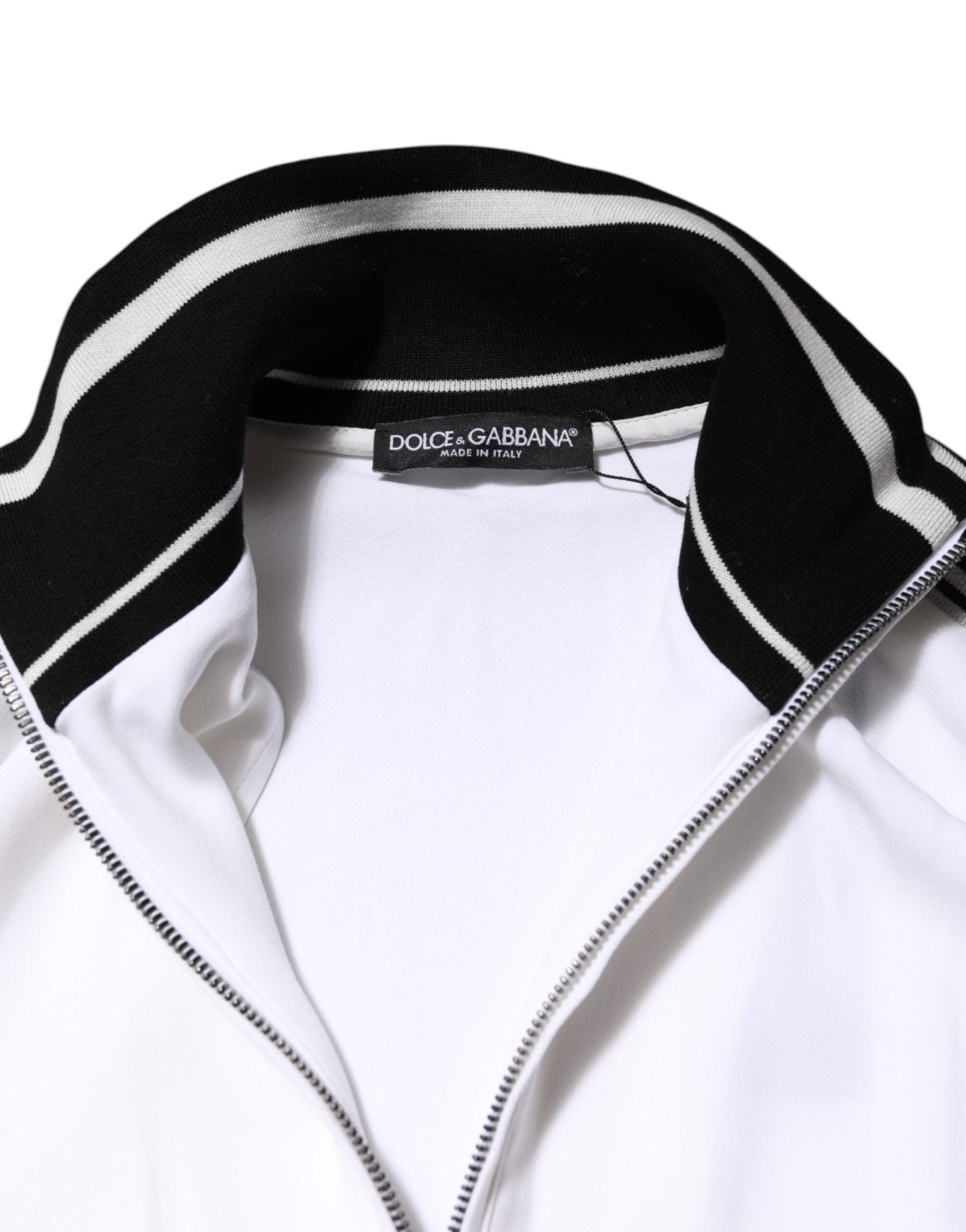 Dolce & Gabbana White Viscose Logo Women Full Zip Jacket - RIMODA