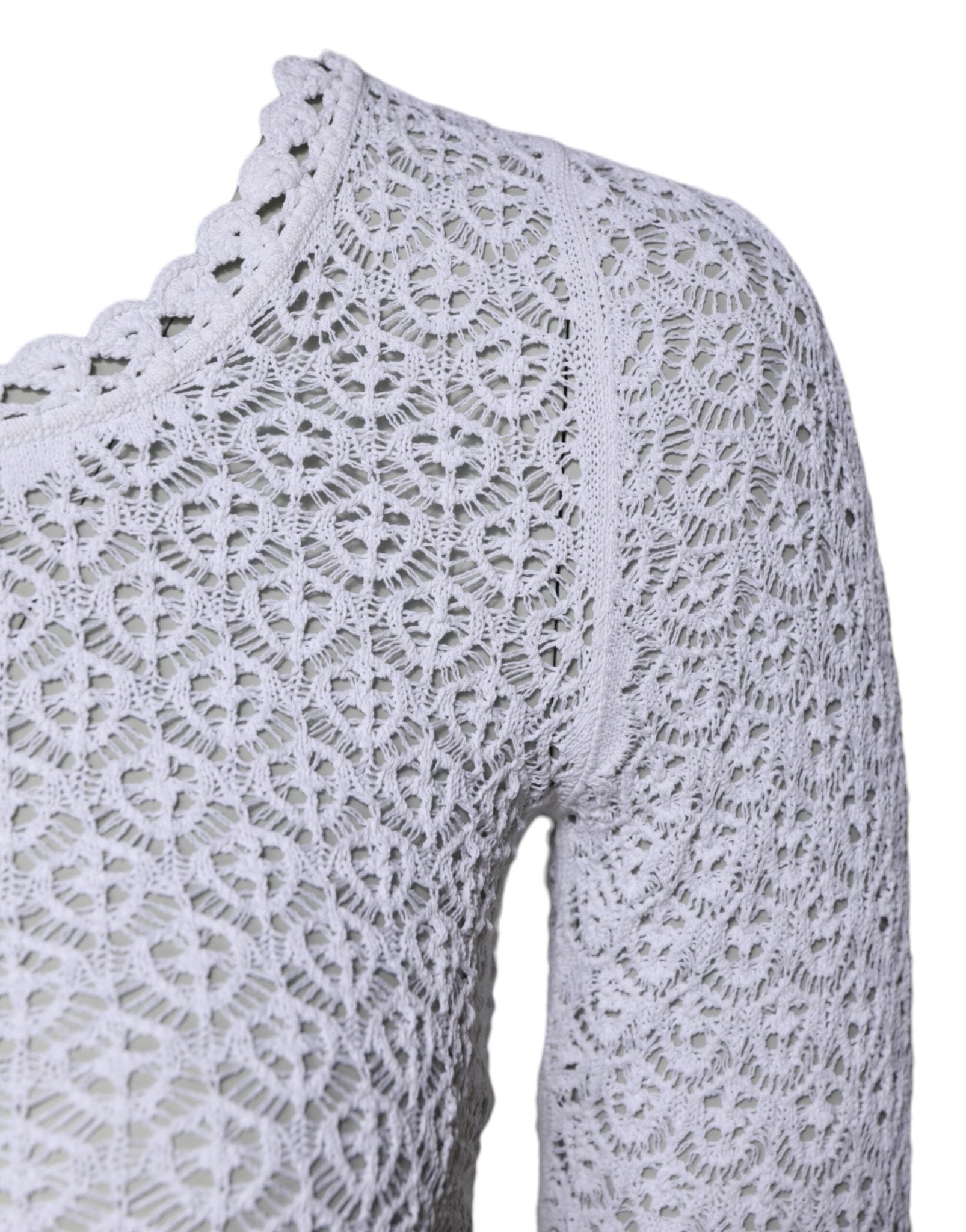 Dolce & Gabbana White Viscose Short Sleeve Crochet Top - RIMODA