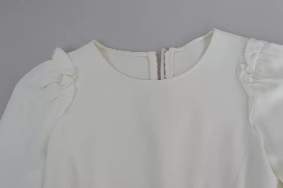 Dolce & Gabbana White Viscose Stretch Short Sleeves Blouse Top - RIMODA