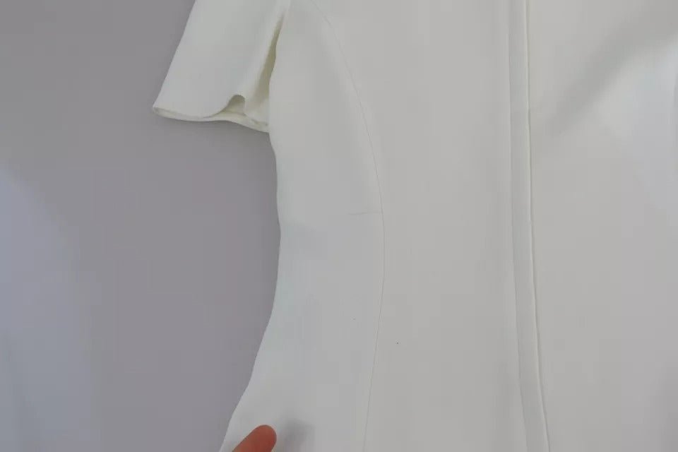 Dolce & Gabbana White Viscose Stretch Short Sleeves Blouse Top - RIMODA