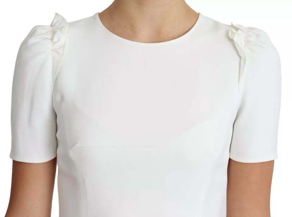 Dolce & Gabbana White Viscose Stretch Short Sleeves Blouse Top - RIMODA
