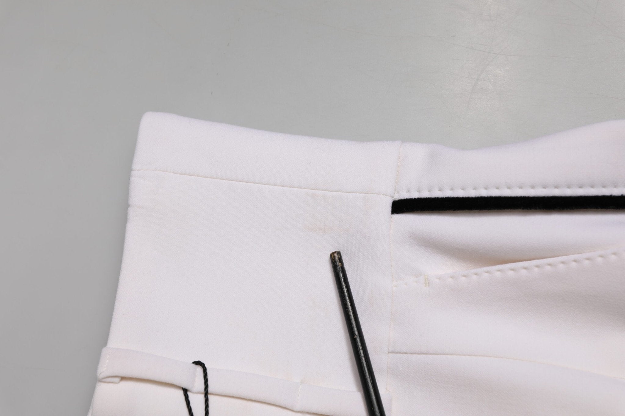 Dolce & Gabbana White Wool High Waist Tapered Trouser Pants - RIMODA