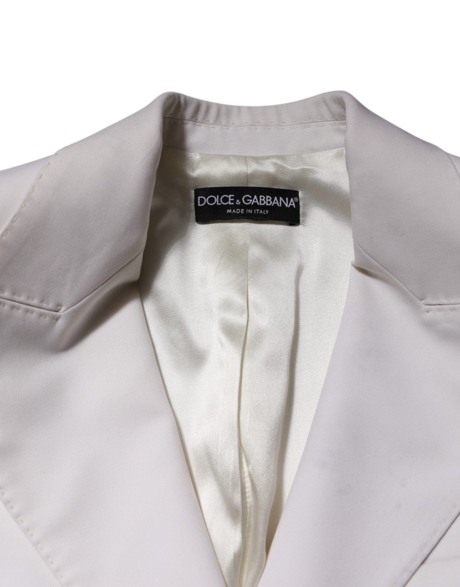 Dolce & Gabbana White Wool Single Breasted Women Coat Jacket - RIMODA