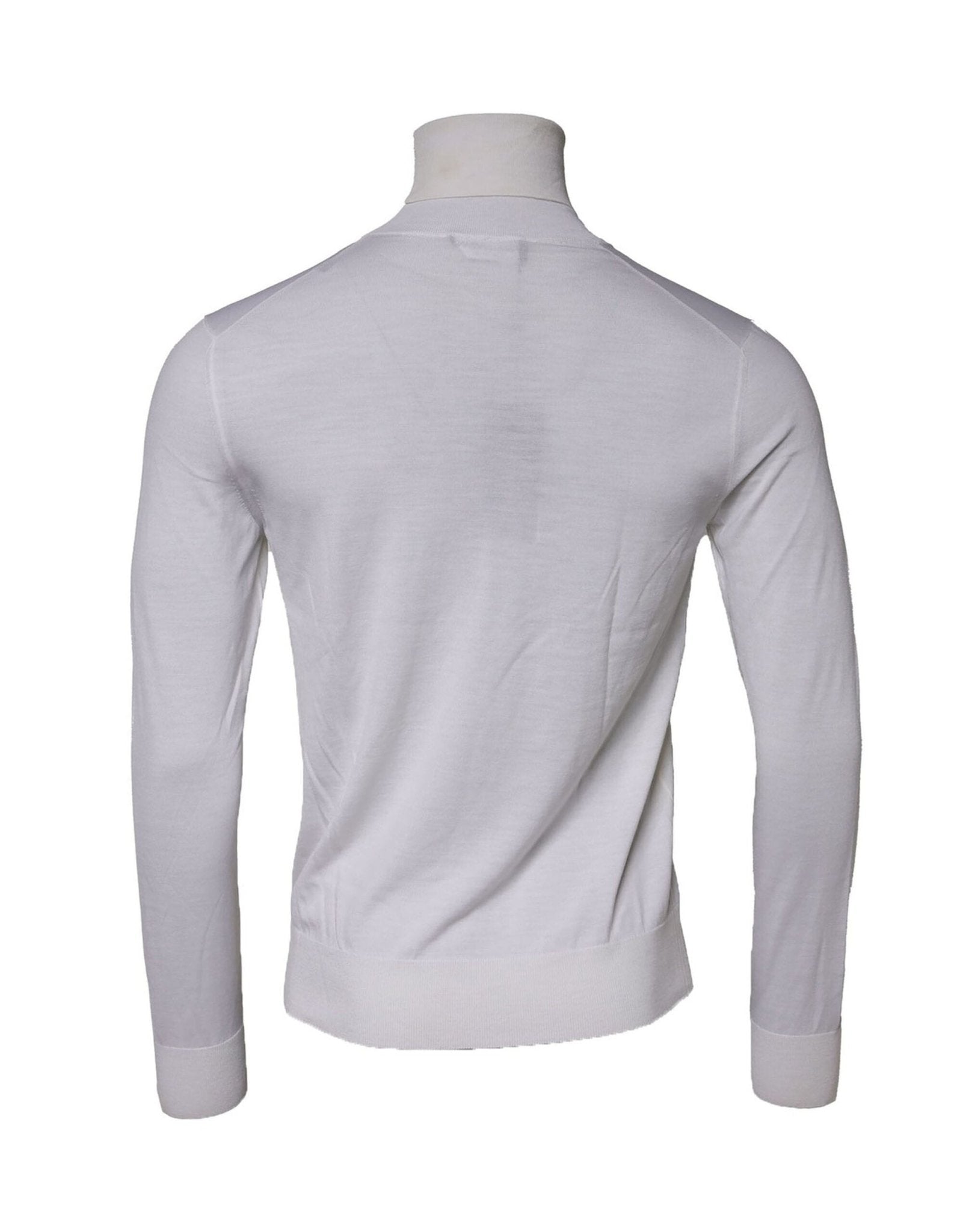 Dolce & Gabbana White Wool Turtleneck Men Sweatshirt Sweater - RIMODA