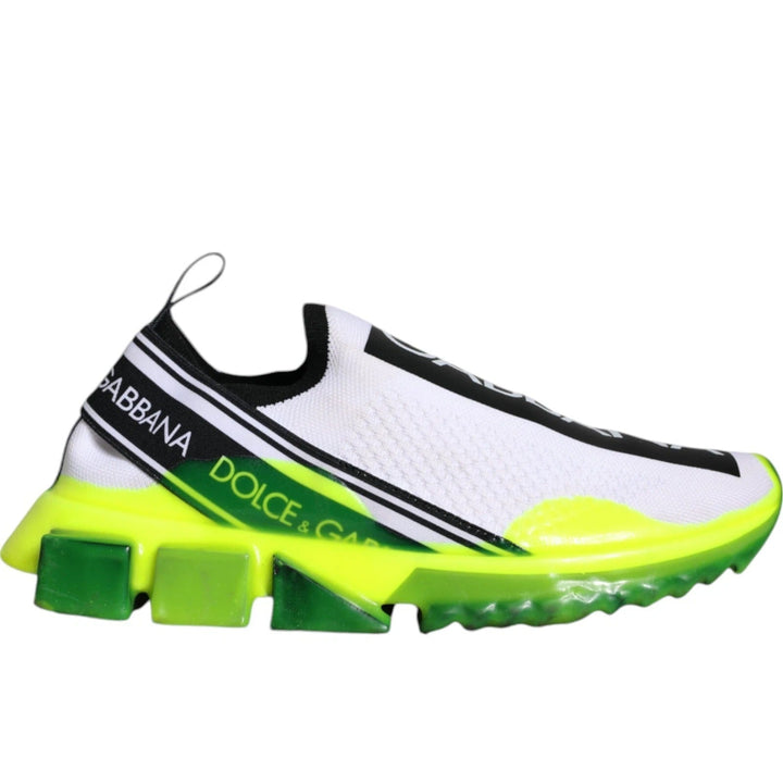 Dolce & Gabbana White Yellow Slip On Sorrento Sneakers Shoes - RIMODA