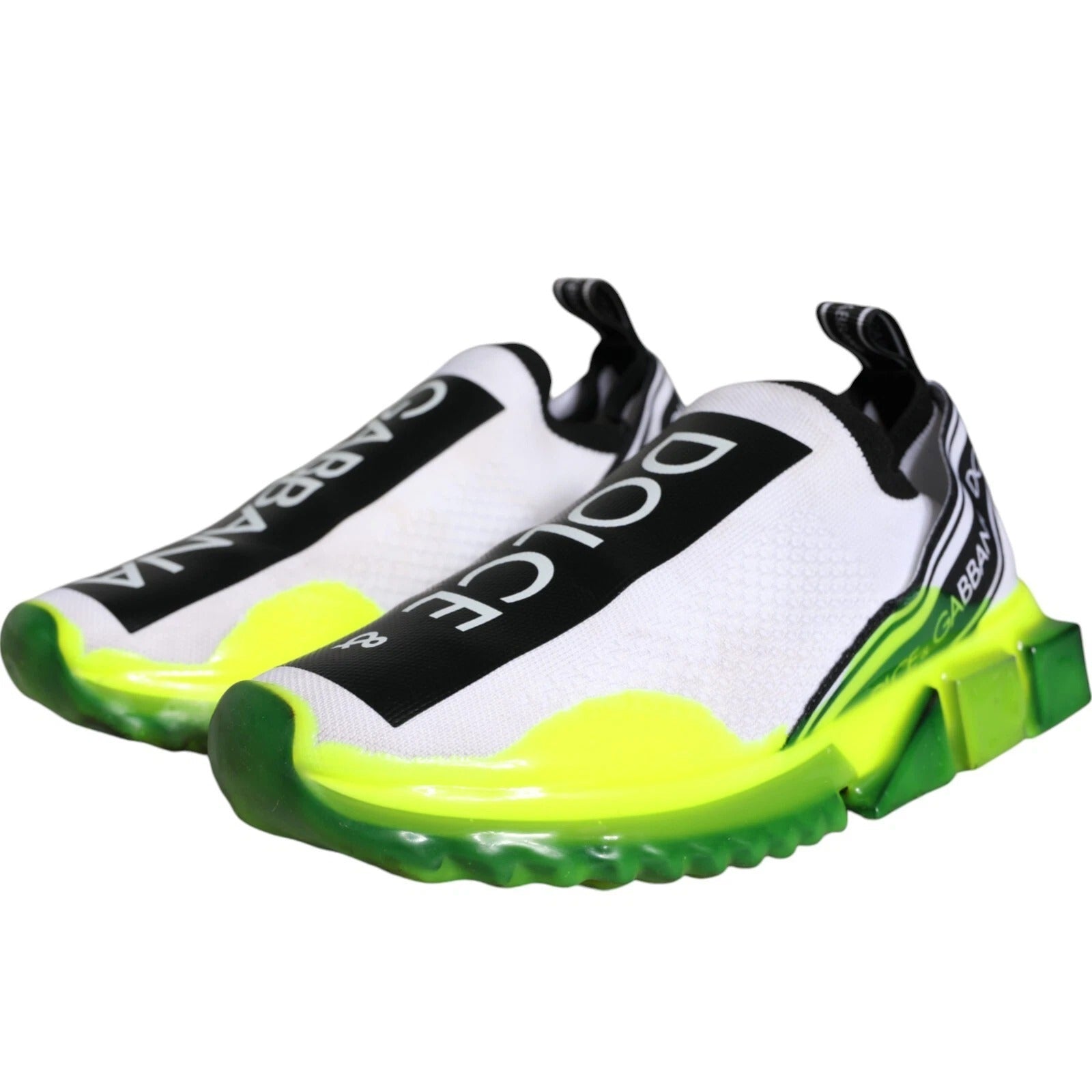Dolce & Gabbana White Yellow Slip On Sorrento Sneakers Shoes - RIMODA