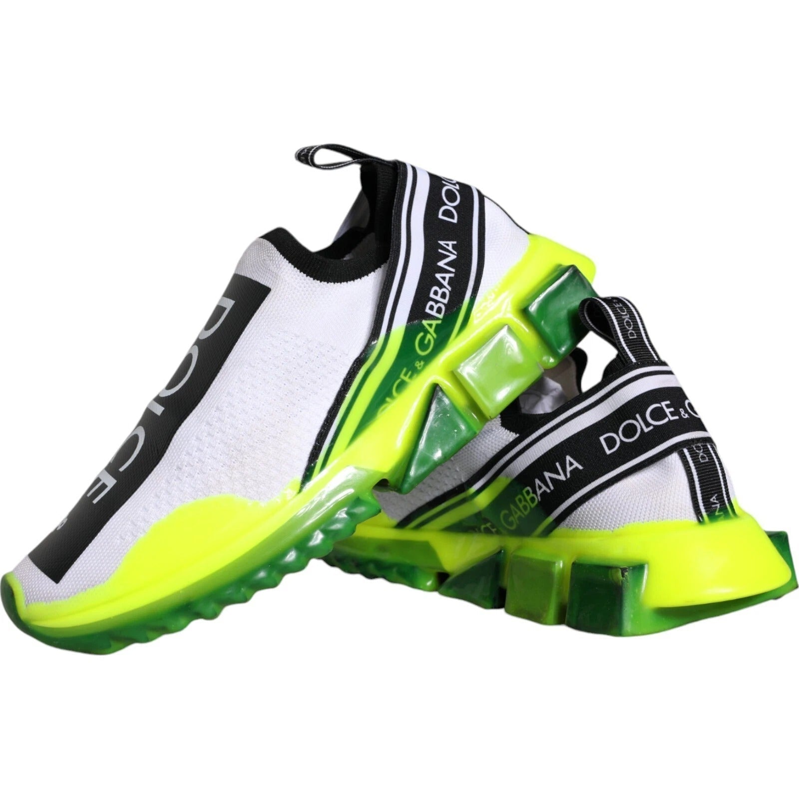 Dolce & Gabbana White Yellow Slip On Sorrento Sneakers Shoes - RIMODA