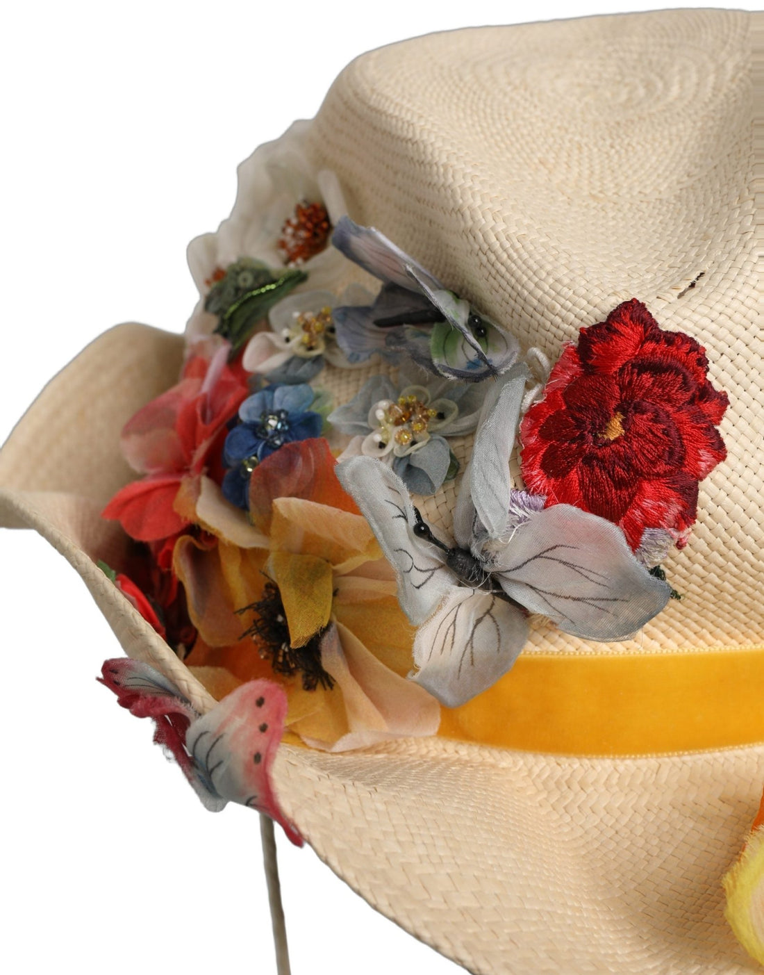 Dolce & Gabbana Women Beige Floral Apllique Straw Bucket Hat - RIMODA