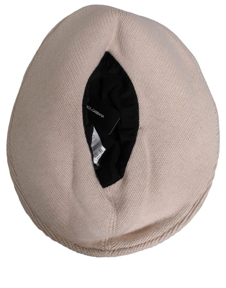 Dolce & Gabbana Women Beige Wool Knit Wide Brim Bucket Capello Hat - RIMODA