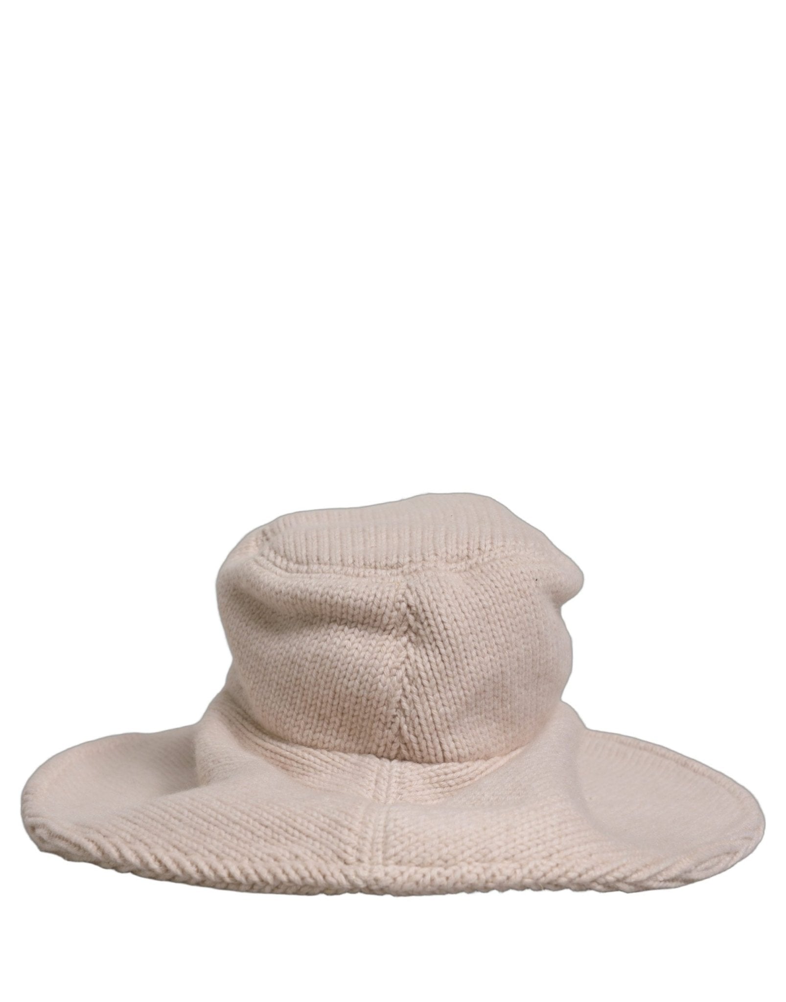 Dolce & Gabbana Women Beige Wool Knit Wide Brim Bucket Capello Hat - RIMODA
