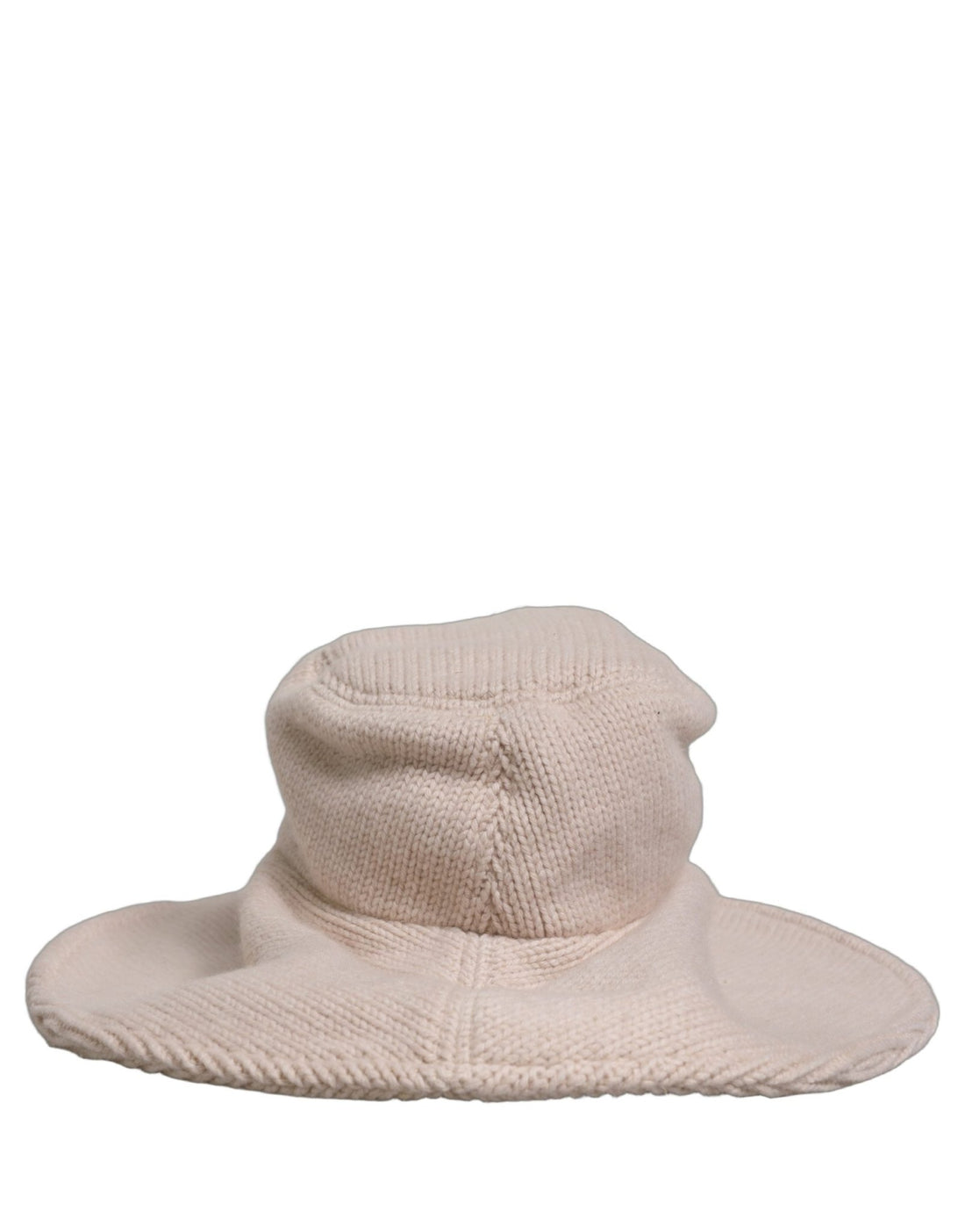 Dolce & Gabbana Women Beige Wool Knit Wide Brim Bucket Capello Hat - RIMODA