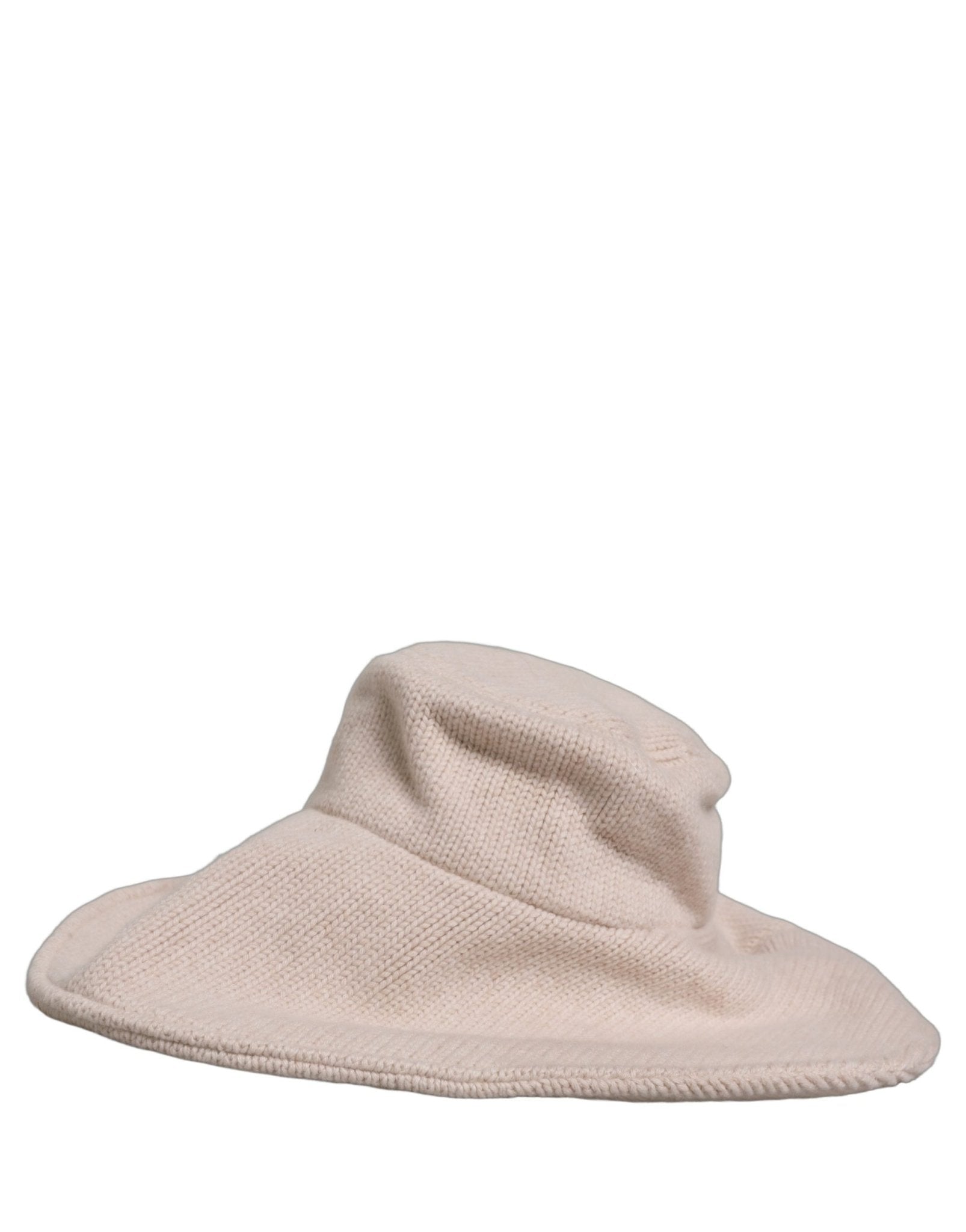 Dolce & Gabbana Women Beige Wool Knit Wide Brim Bucket Capello Hat - RIMODA