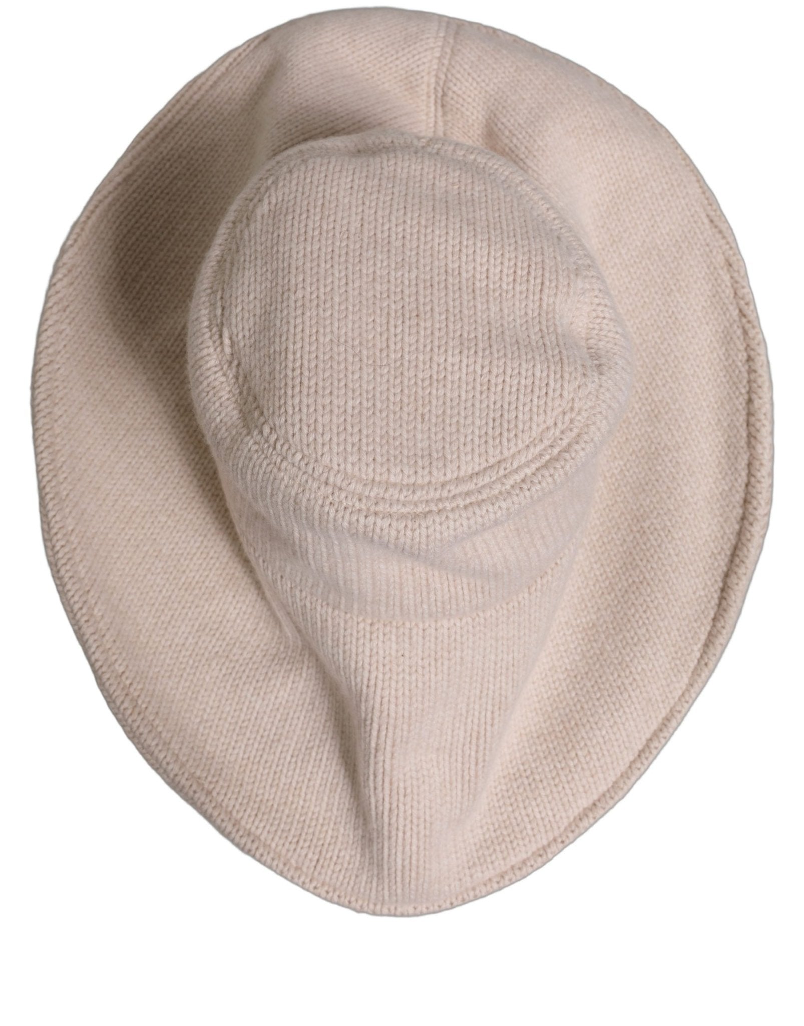 Dolce & Gabbana Women Beige Wool Knit Wide Brim Bucket Capello Hat - RIMODA