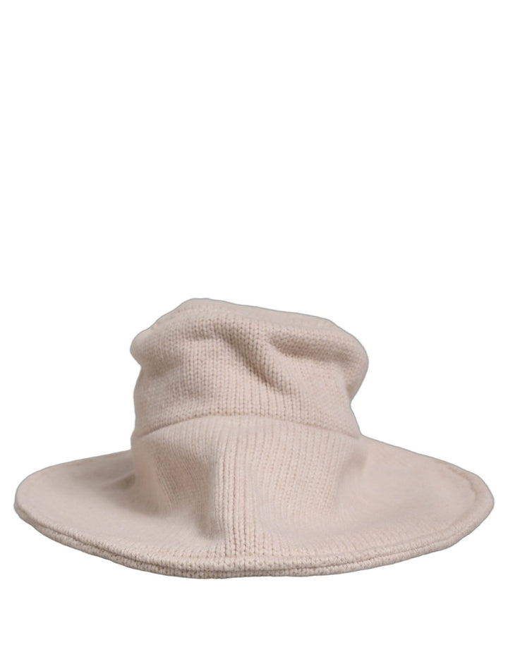 Dolce & Gabbana Women Beige Wool Knit Wide Brim Bucket Capello Hat - RIMODA