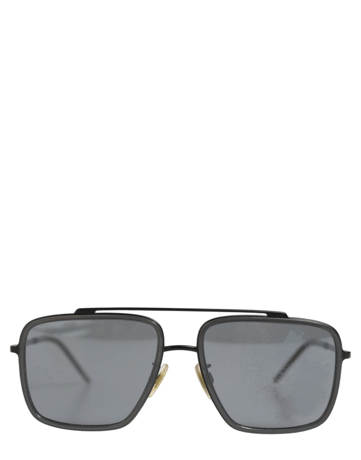 Dolce & Gabbana Women DG2262 Black Metal Square Frame Eyewear Sunglasses - RIMODA