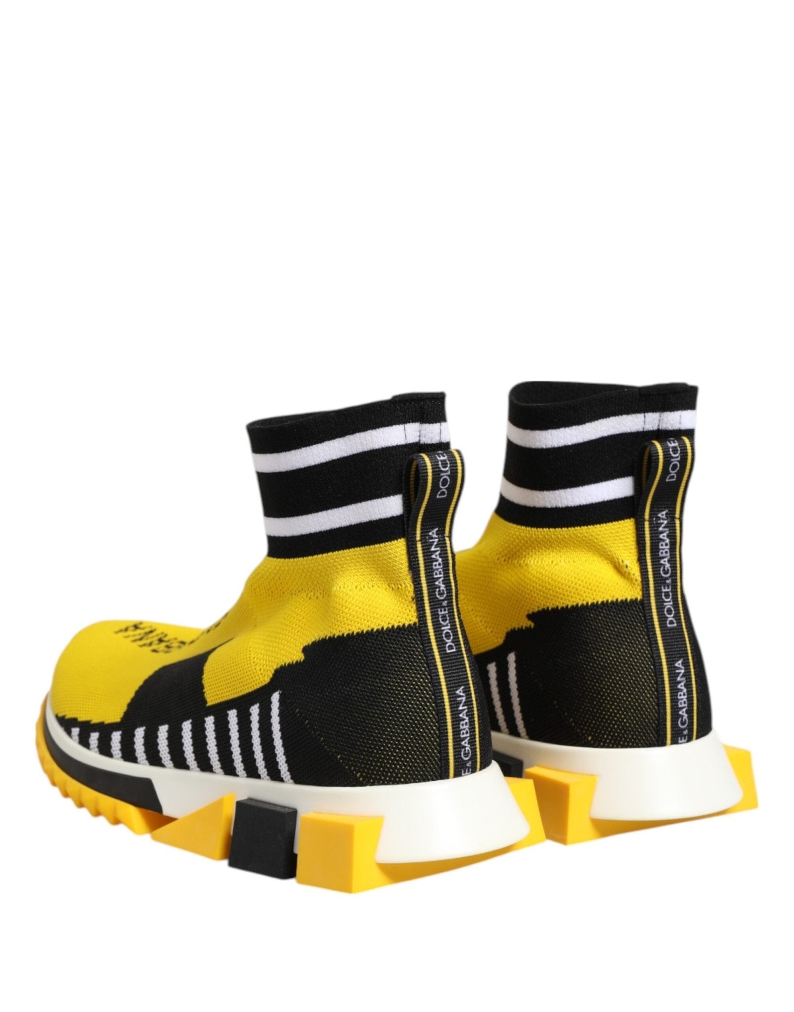 Dolce & Gabbana Yellow Black Sorrento Socks Sneakers Shoes - RIMODA