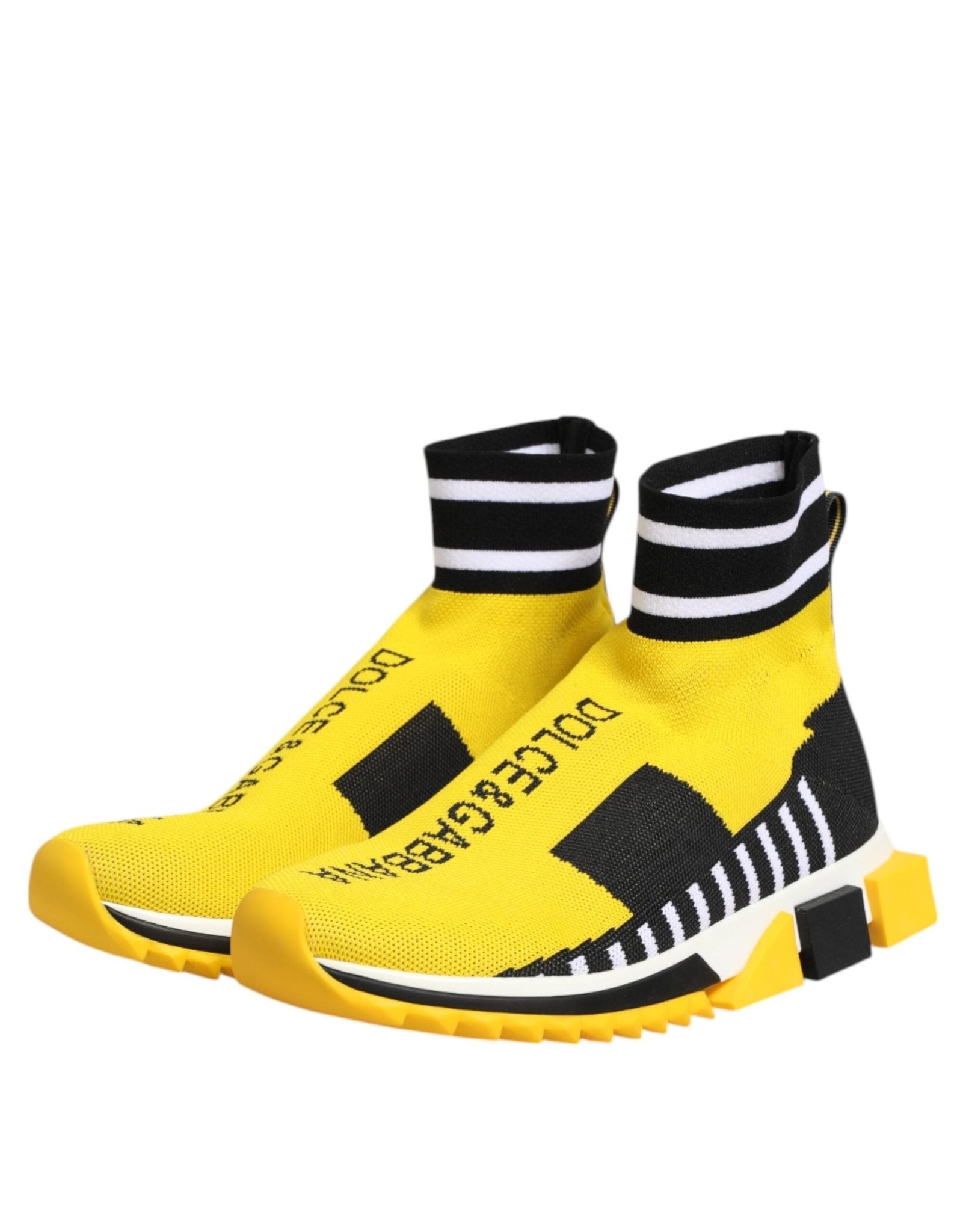 Dolce & Gabbana Yellow Black Sorrento Socks Sneakers Shoes - RIMODA