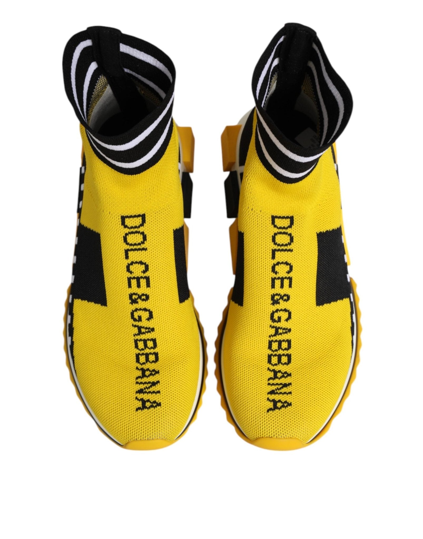 Dolce & Gabbana Yellow Black Sorrento Socks Sneakers Shoes - RIMODA