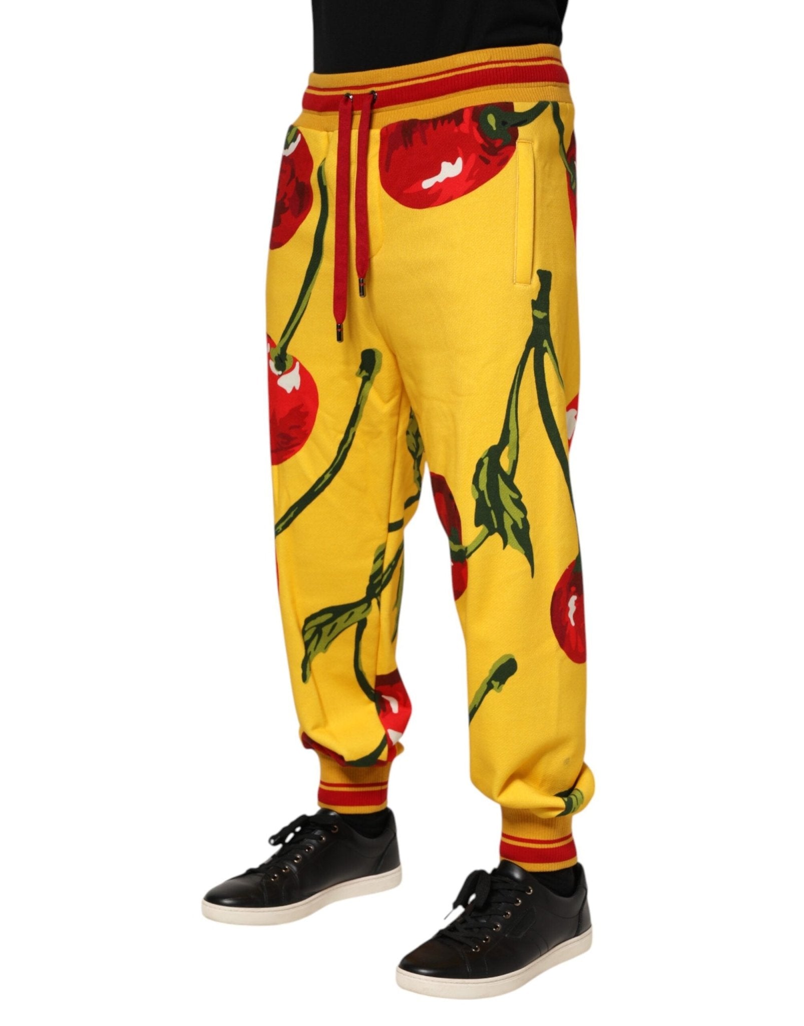 Dolce & Gabbana Yellow Cherry Print Jogger Sweatpants Pants - RIMODA