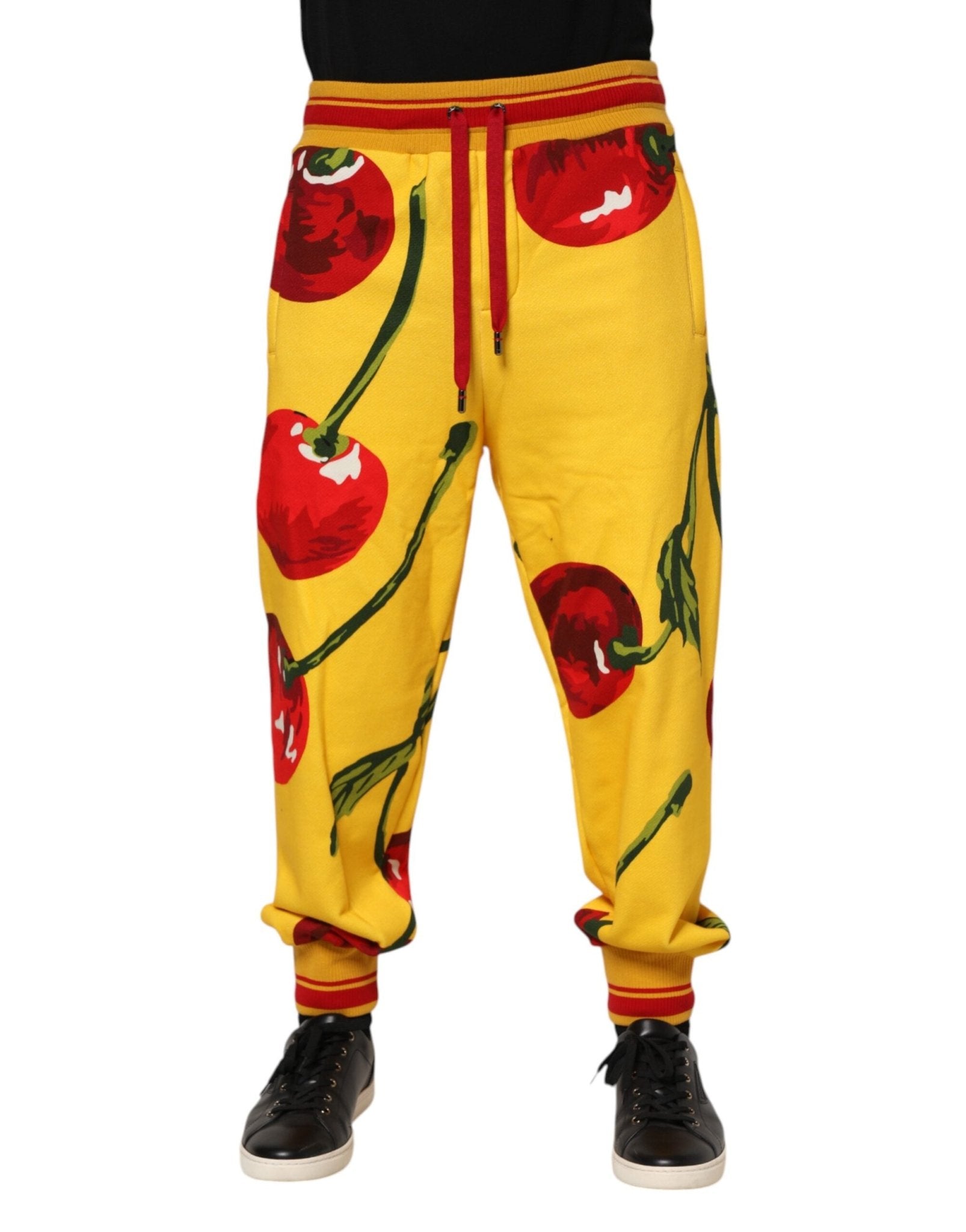 Dolce & Gabbana Yellow Cherry Print Jogger Sweatpants Pants - RIMODA