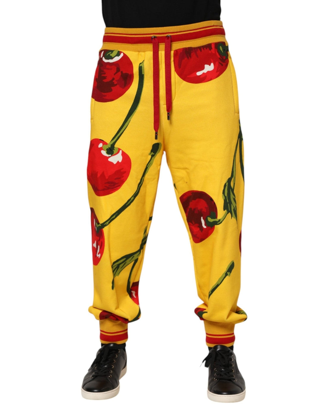 Dolce & Gabbana Yellow Cherry Print Jogger Sweatpants Pants - RIMODA