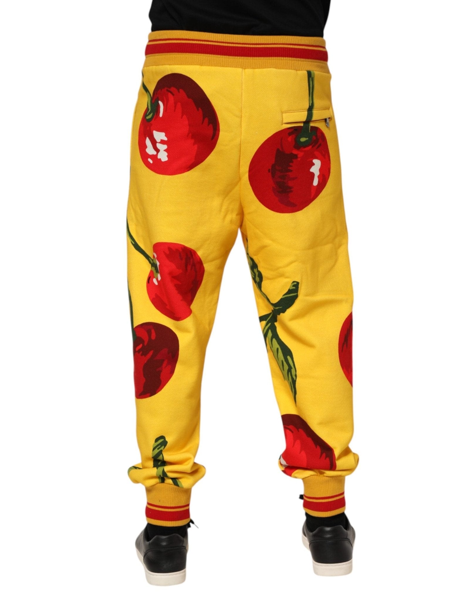 Dolce & Gabbana Yellow Cherry Print Jogger Sweatpants Pants - RIMODA