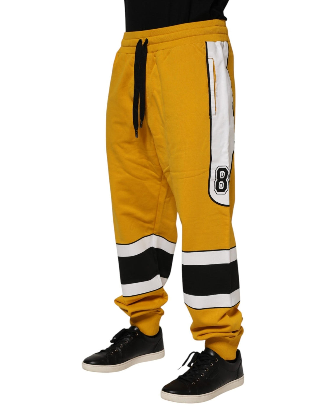 Dolce & Gabbana Yellow Cotton Logo Drawstring Jogger Sweatpants Pants - RIMODA