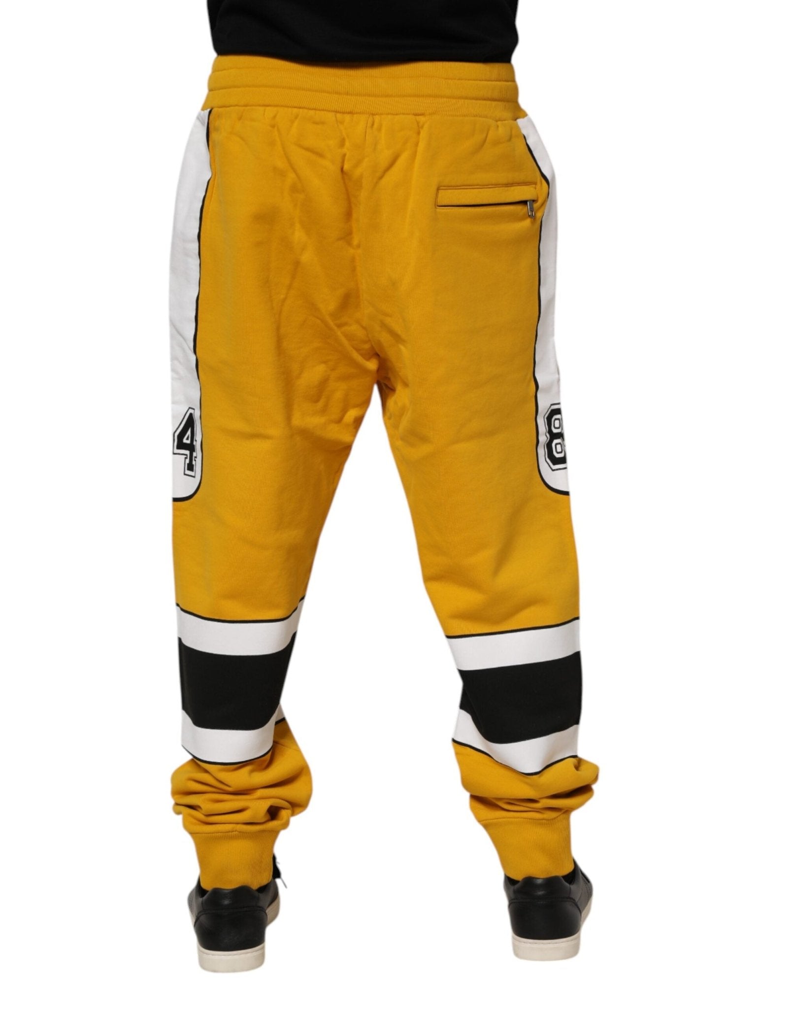 Dolce & Gabbana Yellow Cotton Logo Drawstring Jogger Sweatpants Pants - RIMODA