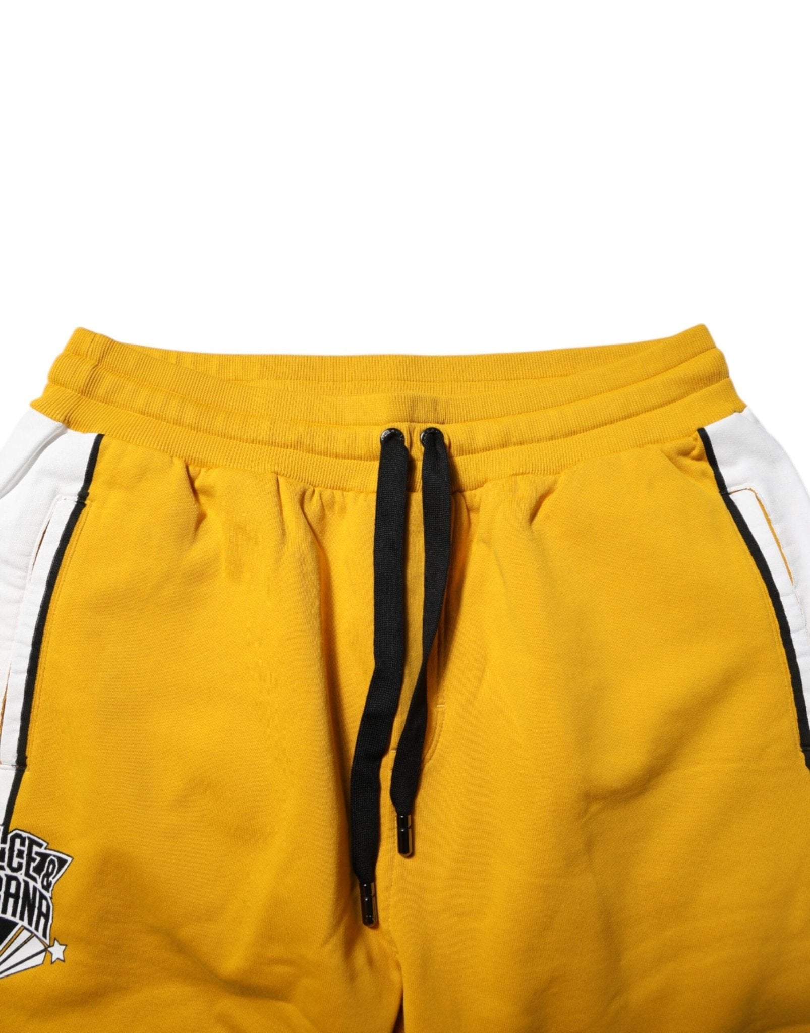 Dolce & Gabbana Yellow Cotton Logo Drawstring Jogger Sweatpants Pants - RIMODA