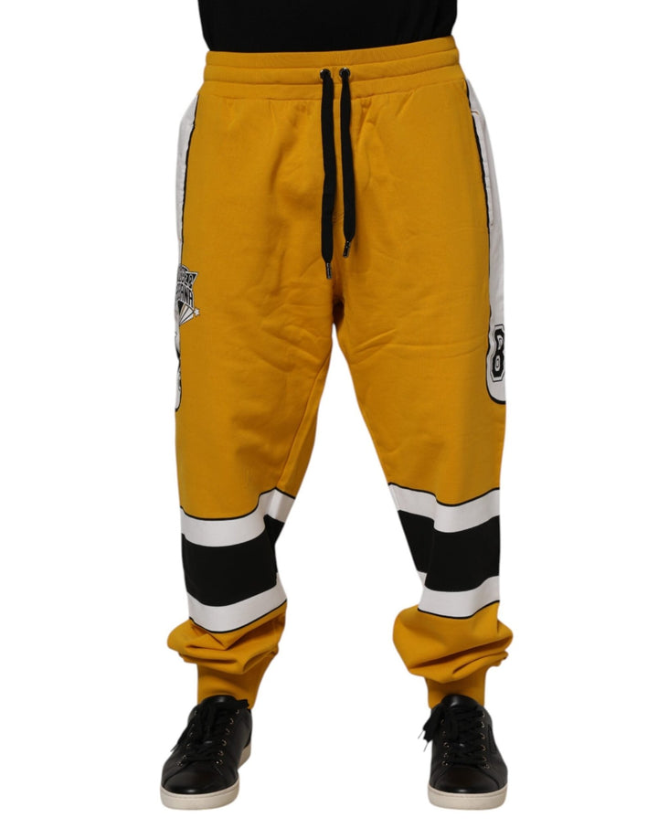 Dolce & Gabbana Yellow Cotton Logo Drawstring Jogger Sweatpants Pants - RIMODA