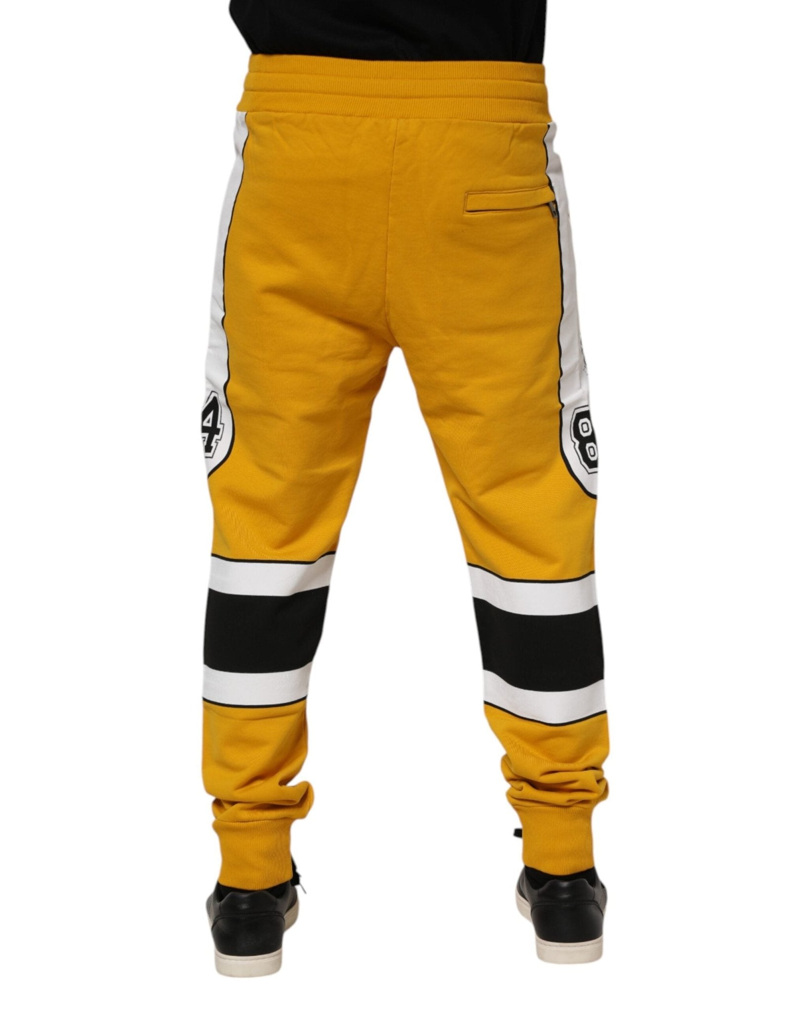 Dolce & Gabbana Yellow Cotton Logo Jogger Sweatpants Pants - RIMODA