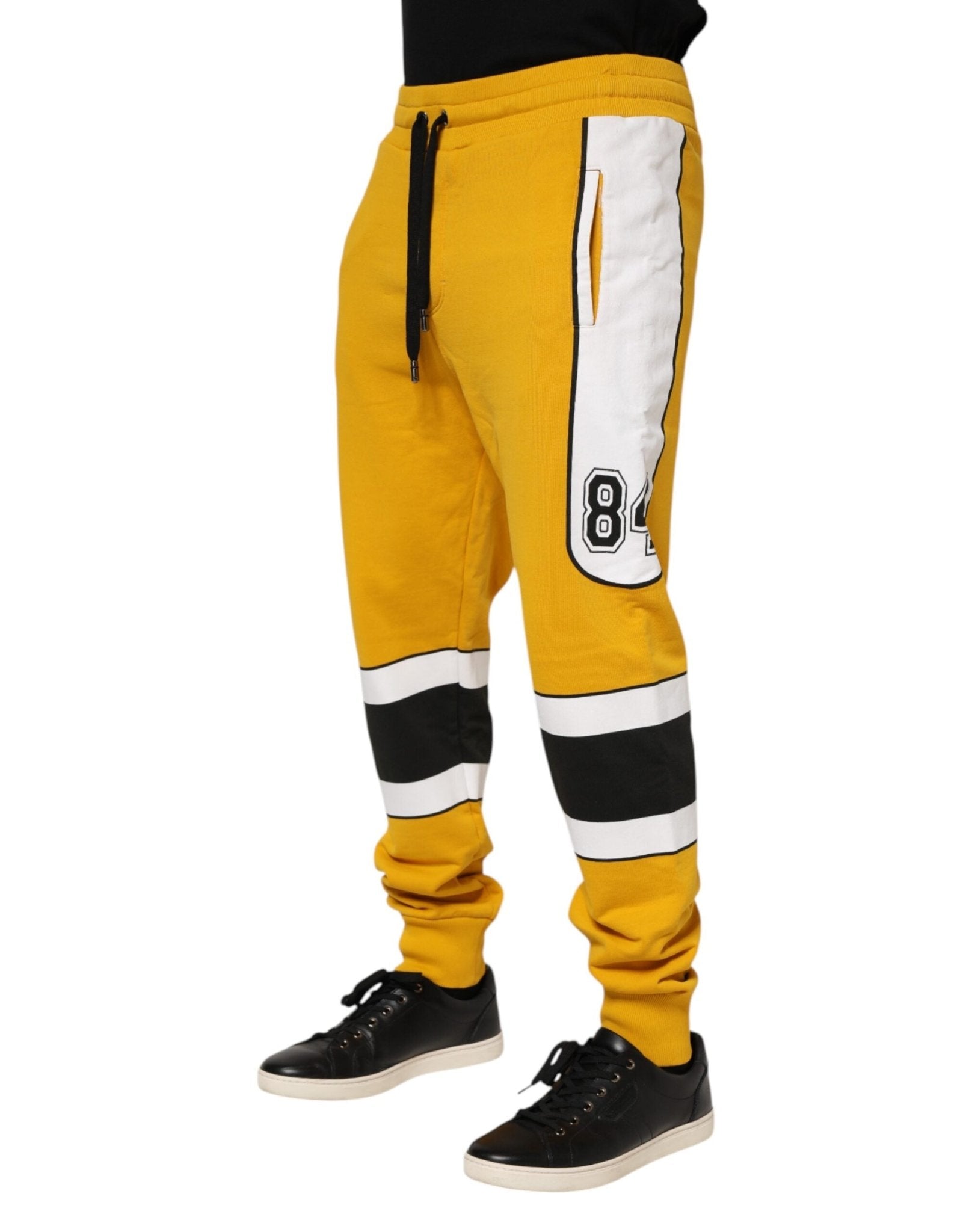 Dolce & Gabbana Yellow Cotton Logo Jogger Sweatpants Pants - RIMODA