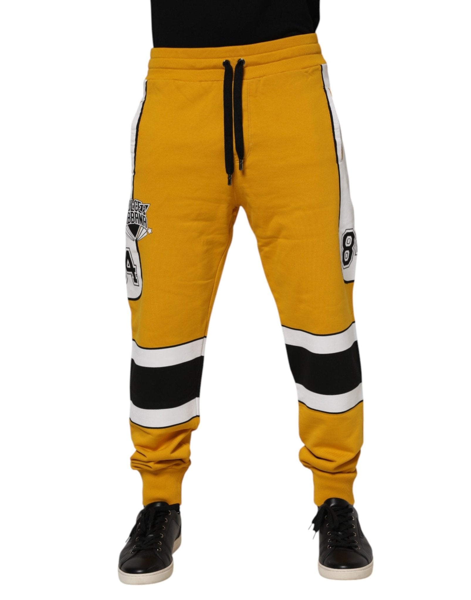 Dolce & Gabbana Yellow Cotton Logo Jogger Sweatpants Pants - RIMODA
