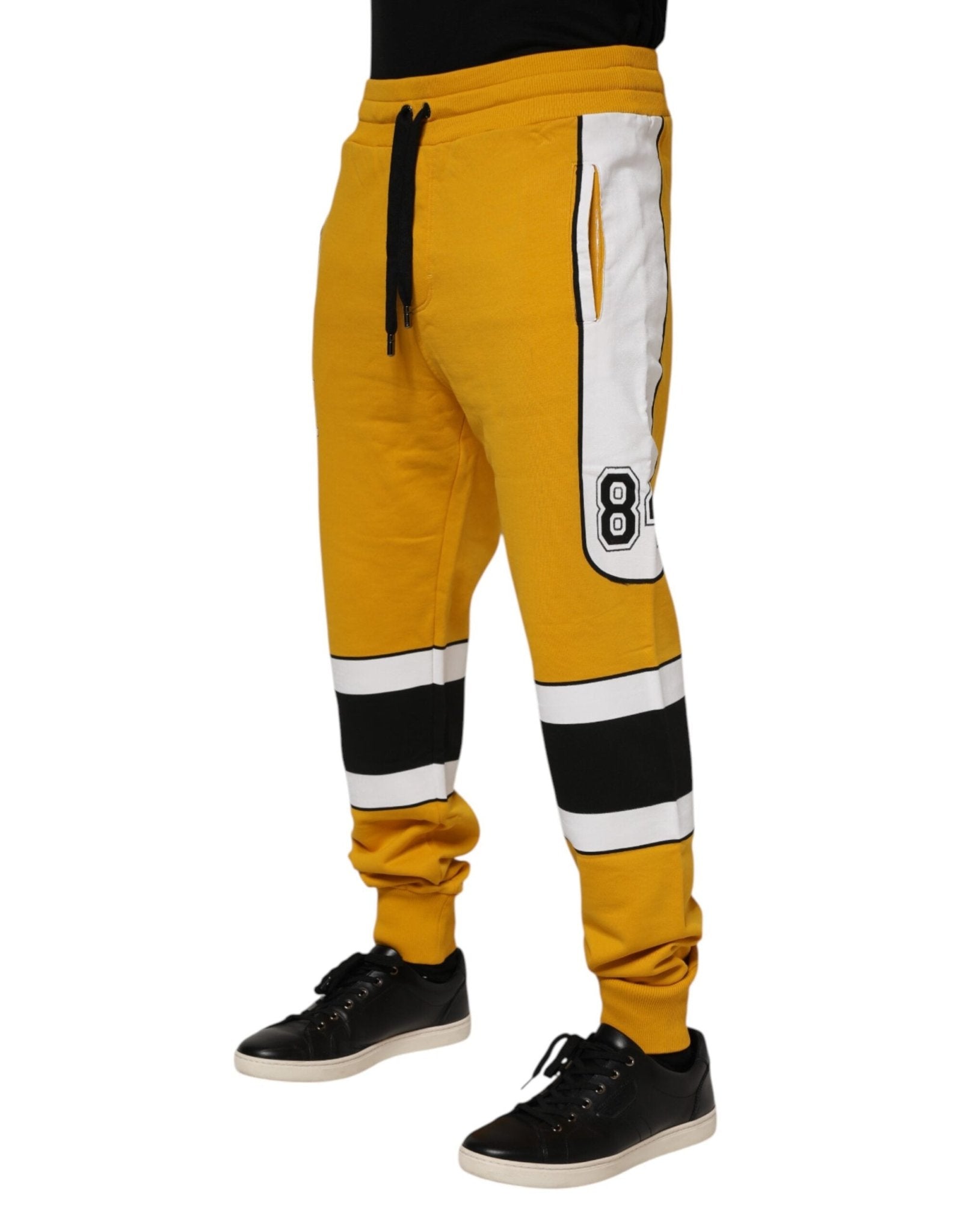 Dolce & Gabbana Yellow Cotton Logo Jogger Sweatpants Pants - RIMODA