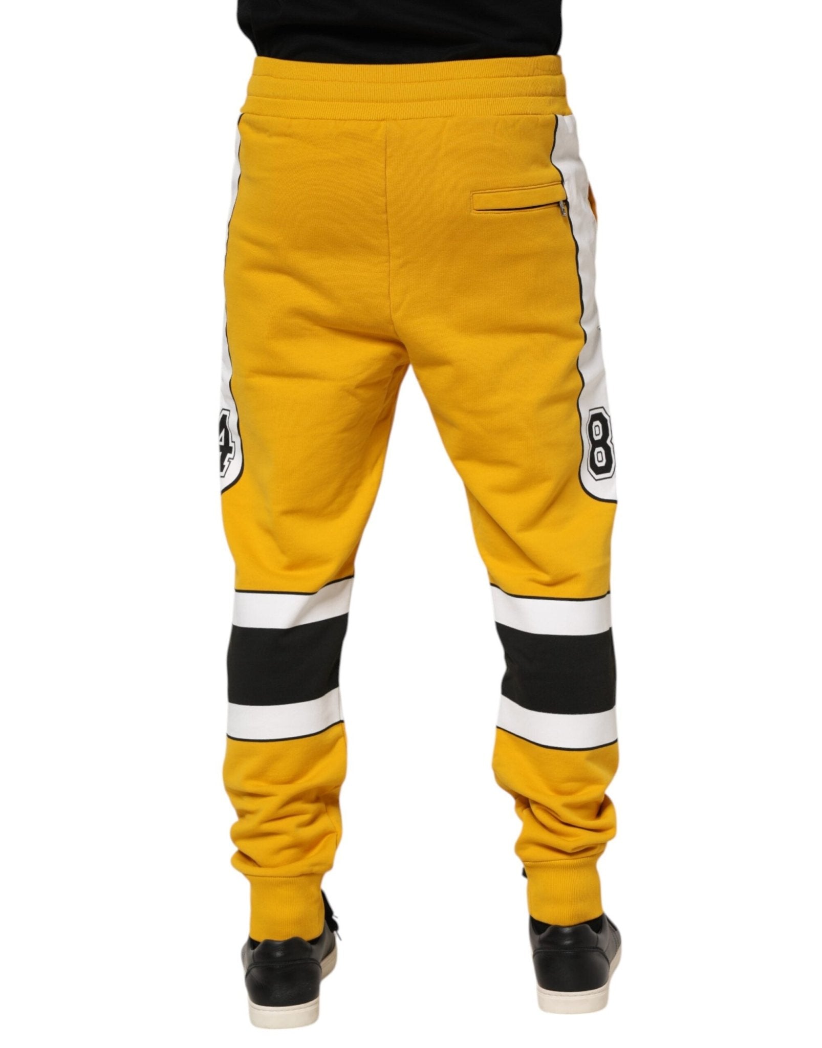 Dolce & Gabbana Yellow Cotton Printed Sweatpants Jogger Pants - RIMODA