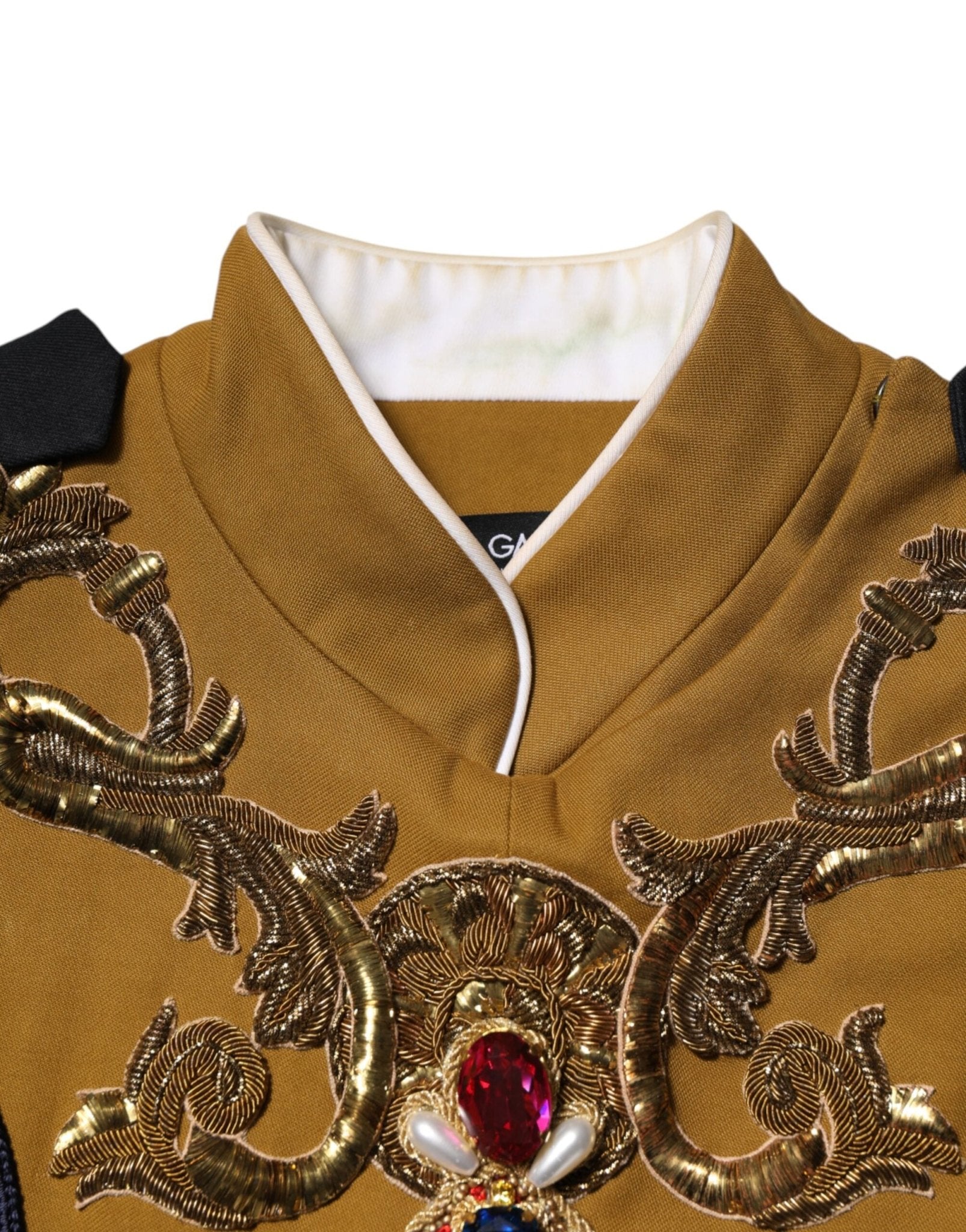 Dolce & Gabbana Yellow Crystal Cross Runway Vest Jacket Top - RIMODA