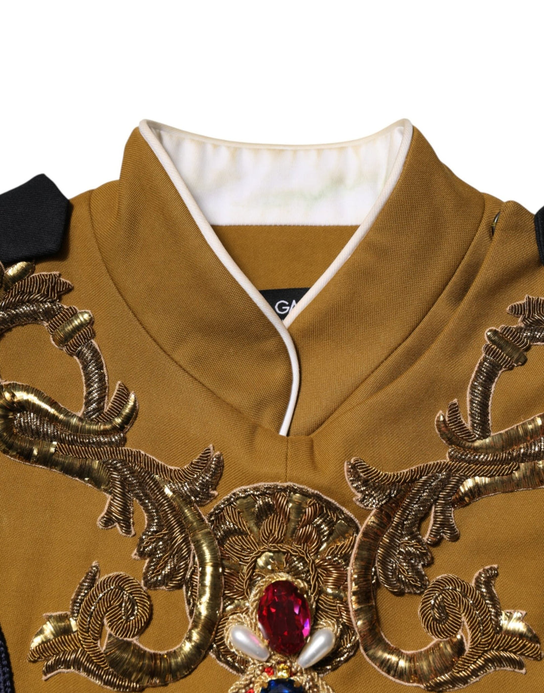 Dolce & Gabbana Yellow Crystal Cross Runway Vest Jacket Top - RIMODA