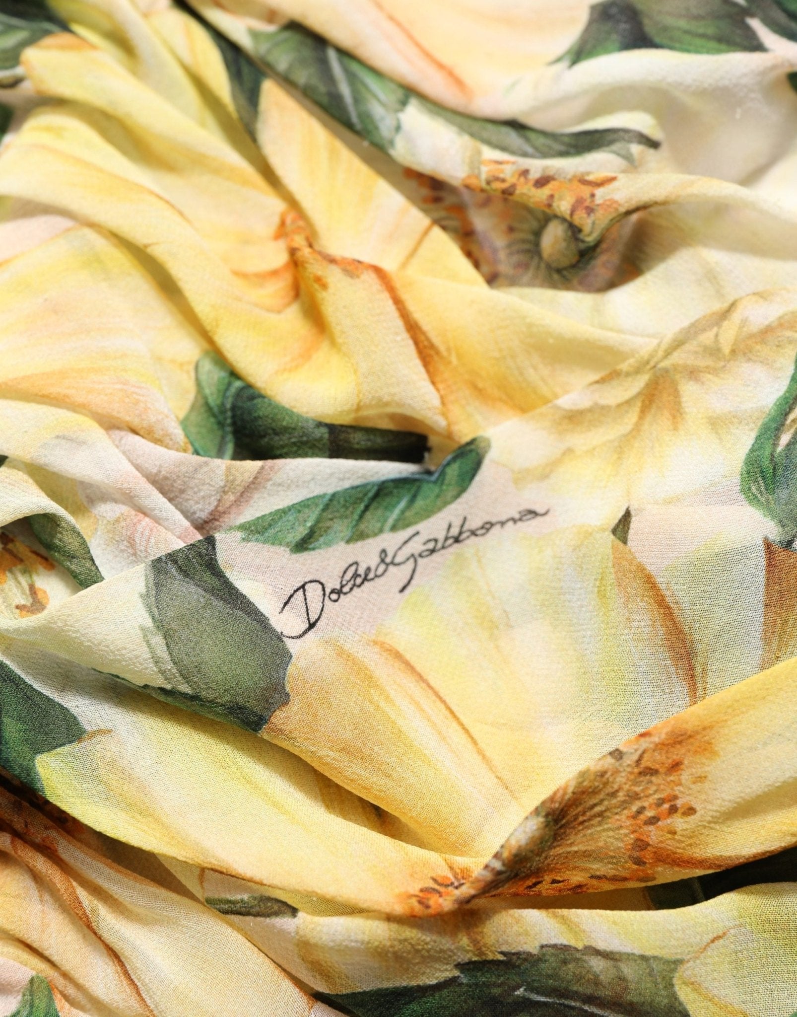 Dolce & Gabbana Yellow Floral Print Silk Pleated Maxi Dress - RIMODA