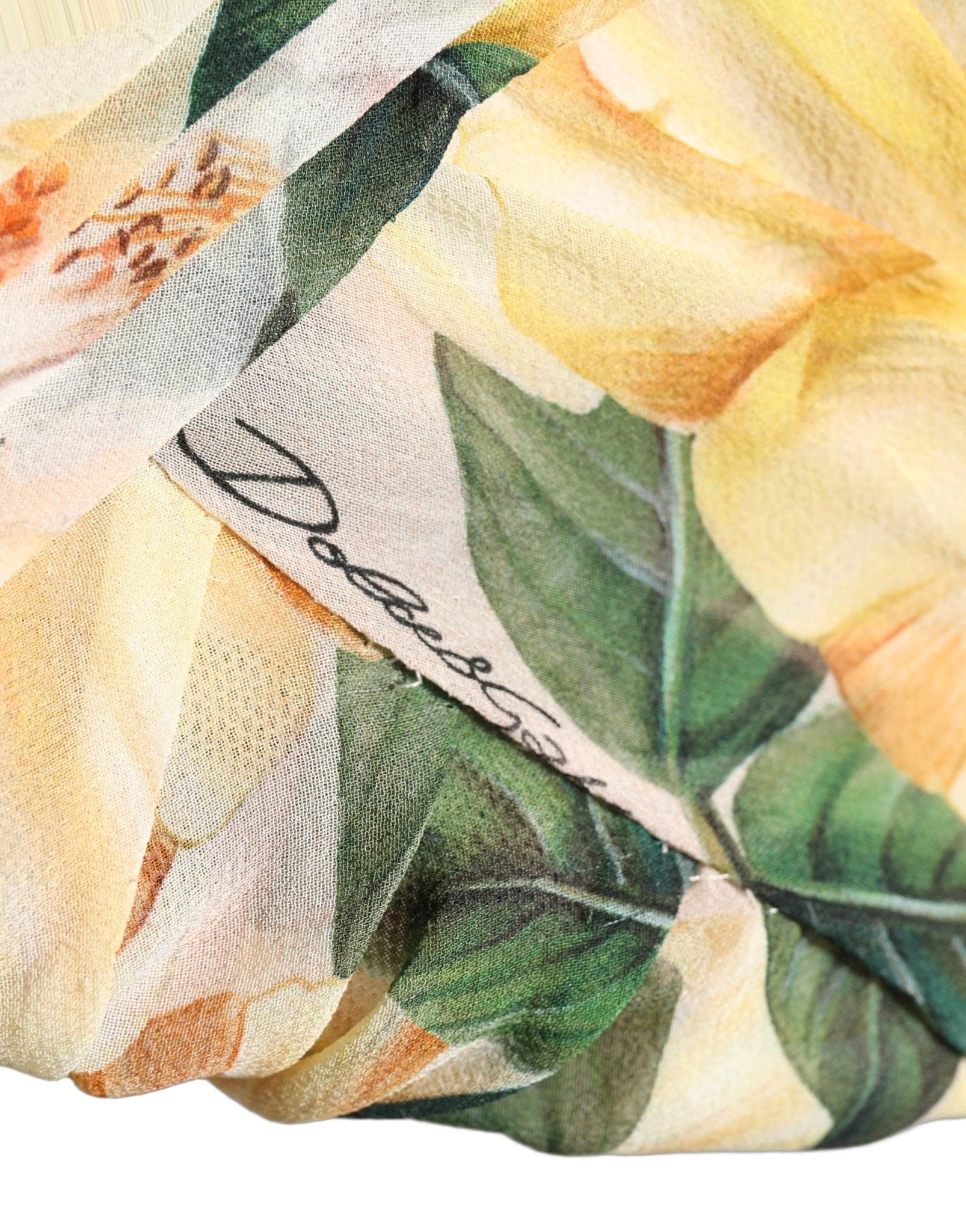 Dolce & Gabbana Yellow Floral Print Silk Pleated Maxi Dress - RIMODA