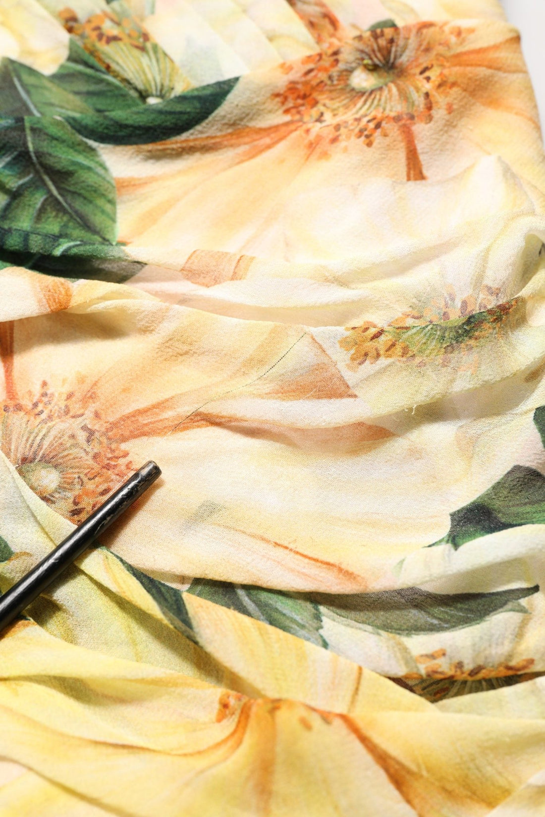 Dolce & Gabbana Yellow Floral Print Silk Pleated Maxi Dress - RIMODA
