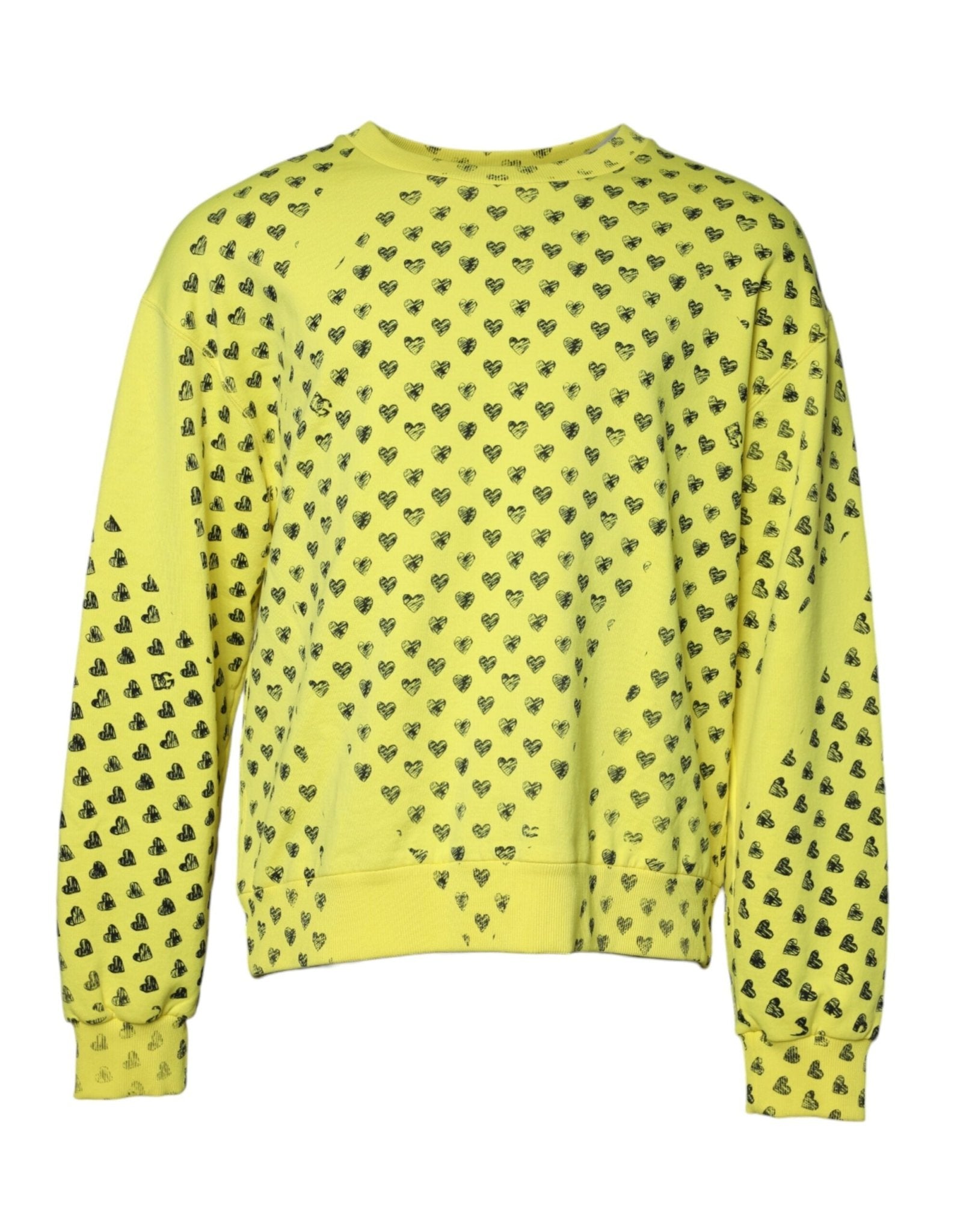 Dolce & Gabbana Yellow Heart Crew Neck Men Pullover Sweater - RIMODA