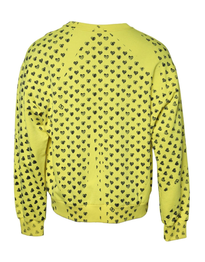 Dolce & Gabbana Yellow Heart Crew Neck Men Pullover Sweater - RIMODA